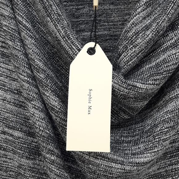 Sophie Max‎ Sweater Dress Womens X-Large Lightweight Black Grey Silver NWT - Picture 13 of 14